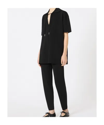 Max Mara Viscose Jersey Trousers In Black