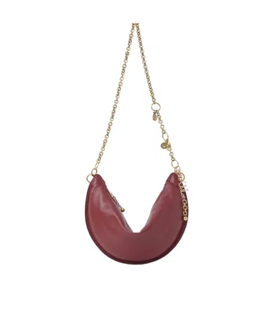 Chloé Chlo Halfmoon Leather Shoulder Bag In Red