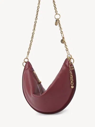 Chloé Chlo Halfmoon Leather Shoulder Bag In Red