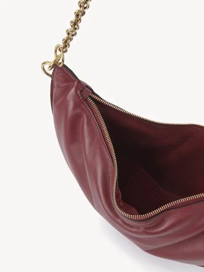 Chloé Chlo Halfmoon Leather Shoulder Bag In Red