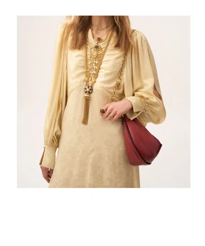 Chloé Chlo Halfmoon Leather Shoulder Bag In Red