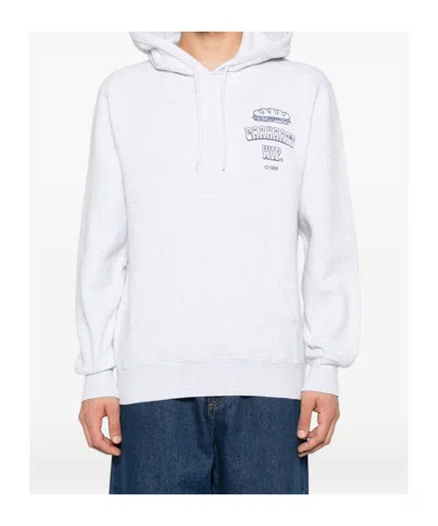 Carhartt Logo Cotton Hoodie With Drawstring Hood In Gray