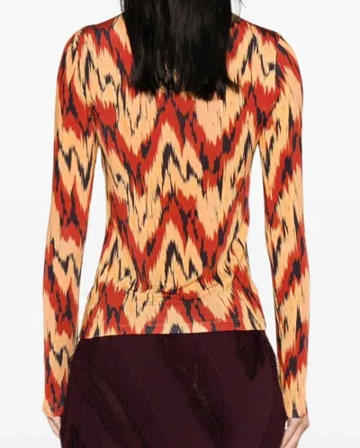 Ulla Johnson Aurelia Geometric Turtleneck Top In Brown