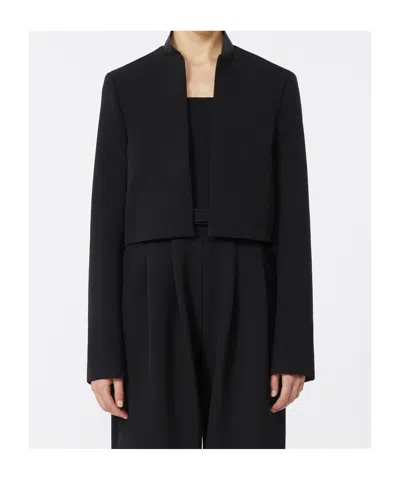 Max Mara Tesoro Open Front Cropped Jacket In Black