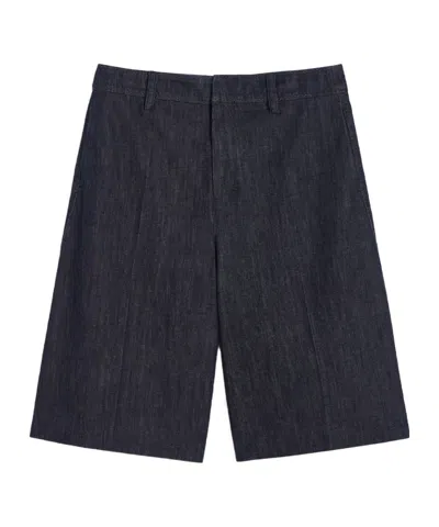 Max Mara Indigo Denim Bermuda Shorts In Black