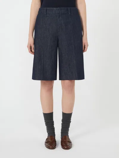 Max Mara Indigo Denim Bermuda Shorts In Black