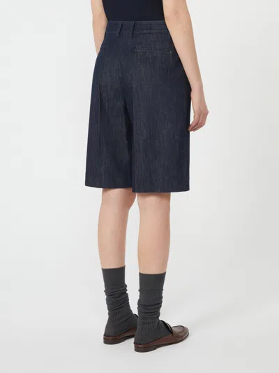 Max Mara Indigo Denim Bermuda Shorts In Black