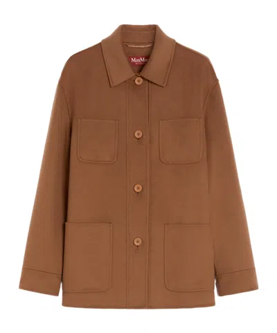 Max Mara Button-fastening Patch-pocket Jacket In Brown