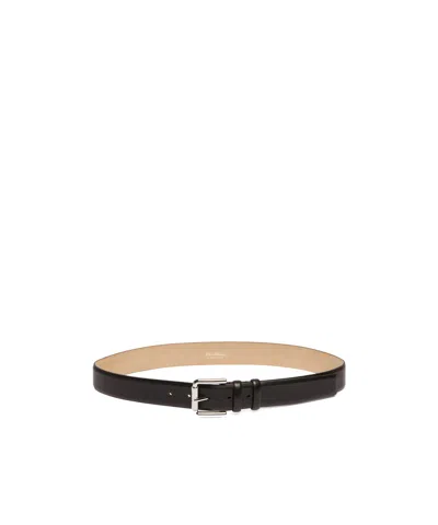 Max Mara Natural Leather Belt In Black