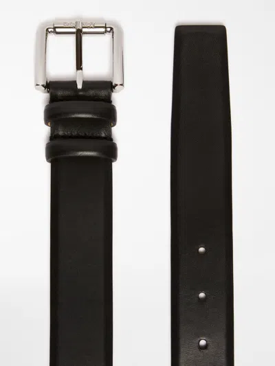 Max Mara Natural Leather Belt In Black