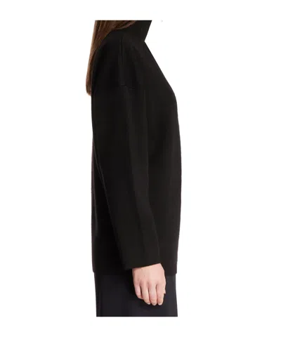 The Row Black Cashmere Zip Sweater In Black