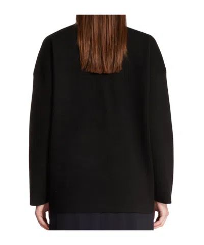 The Row Black Cashmere Zip Sweater In Black