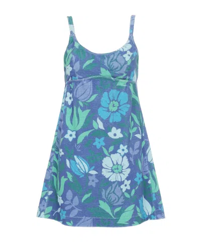 Chloé Chloe Women Printed Terry Fabric Mini Dress In Blue