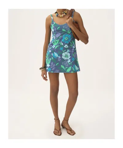 Chloé Chloe Women Printed Terry Fabric Mini Dress In Blue