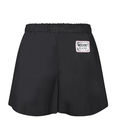 Moschino Drawstring Elastic Waist Shorts In Black