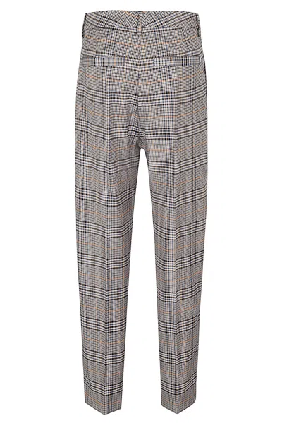 Dondup Tailored Pants With Micaela Check Pattern In Brown