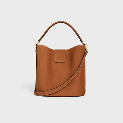 Celine Medium Bucket Louise In Nubuck Calfskin In Brown