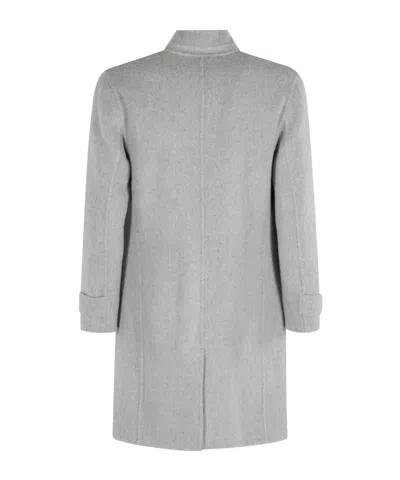 Eleventy Herringbone Wool And Cashmere-blend Overcoat In Gray