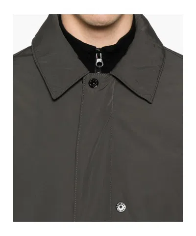 Stone Island Coat With Buttons In Gray