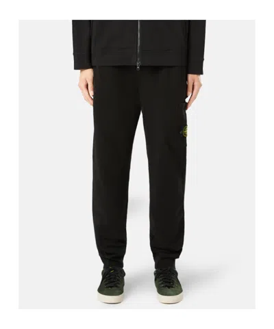 Stone Island Relaxed Jogger Pants With Cargo Pocket And Drawstring In Black