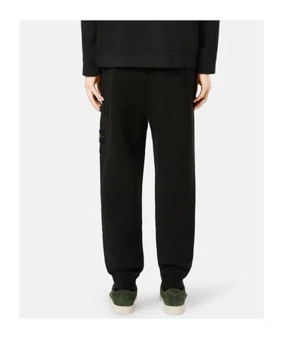 Stone Island Relaxed Jogger Pants With Cargo Pocket And Drawstring In Black