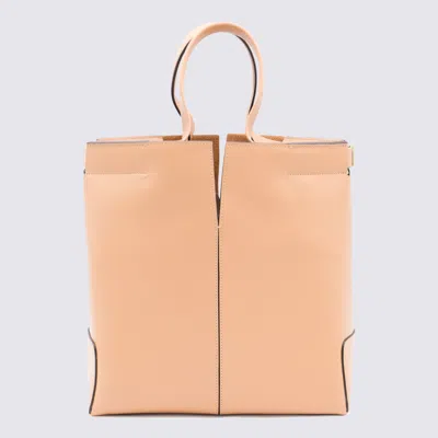 Tod's Stitched Contrast Rectangular Tote With Top Handles In Brown