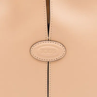 Tod's Stitched Contrast Rectangular Tote With Top Handles In Brown