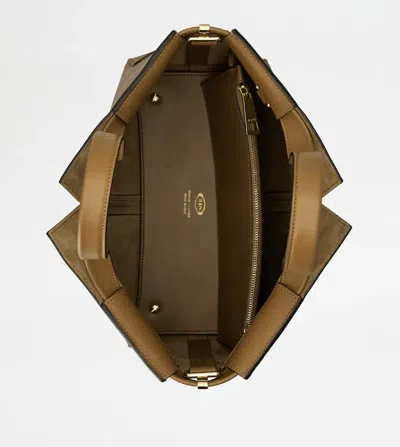 Tod's Di Bag Folio Small Top Handle Bag In Brown