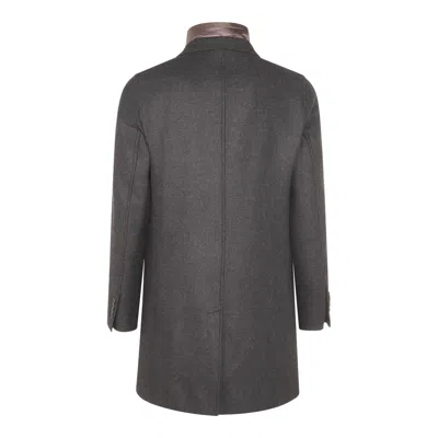 Herno Wool Coats Featuring Back Vent In Brown