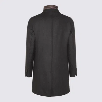 Herno Wool Coats Featuring Back Vent In Brown
