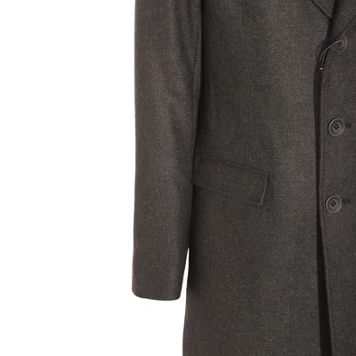 Herno Wool Coats Featuring Back Vent In Brown