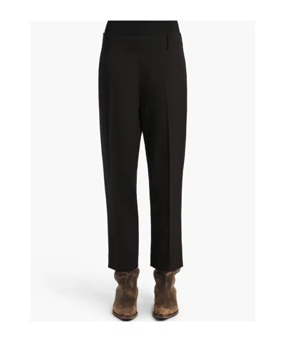 Khaite Cam Straight-leg Woven Trousers In Black