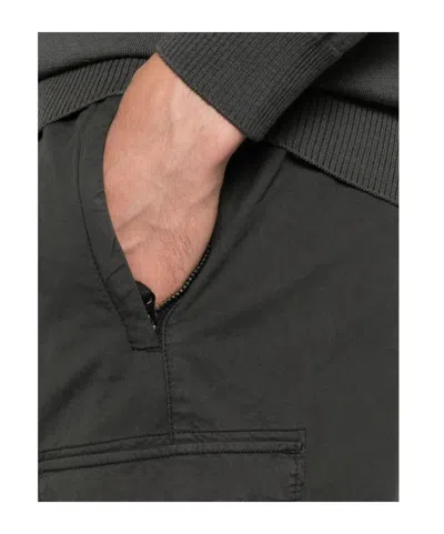 Stone Island Regular Tapered Cargo Trousers With Elastic Waistband In Black