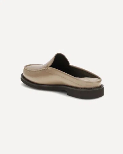 Brunello Cucinelli Leather Sabot In Gray