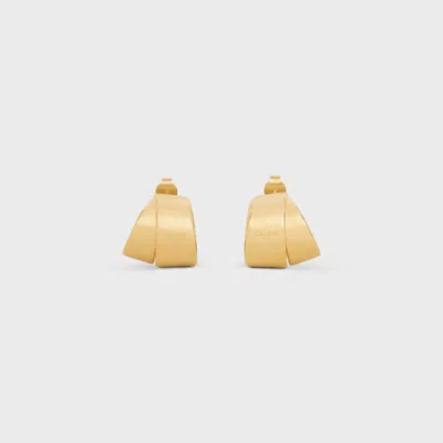 Celine Formes Abstraites Ribbon Hoops In Brass With Gold Finish In Gold