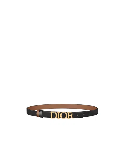 Dior Dream Reversible Leather Belt In Black