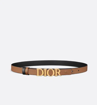 Dior Dream Reversible Leather Belt In Black