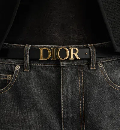 Dior Dream Reversible Leather Belt In Black