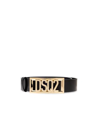 Dsquared2 Logo-detail Leather Belt In Black