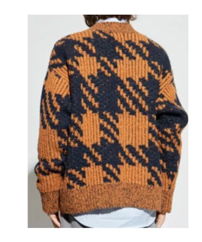 Dries Van Noten Textured Knit V-neck Long Sleeve Sweater In Multi