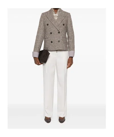 Brunello Cucinelli Trousers In White