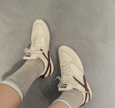 Miu Miu Women Two-tone Tech Fabric And Suede Gymnasium Sneakers In Multi