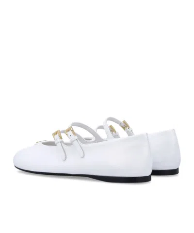 Prada Saffiano Patent Leather Ballerinas In Multi