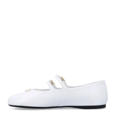 Prada Saffiano Patent Leather Ballerinas In Multi