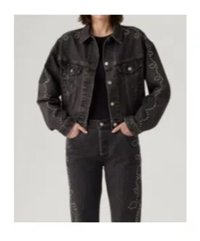 Levi's Shrunken 90s No Pleat Bejeweled Trucker Clothing In Black