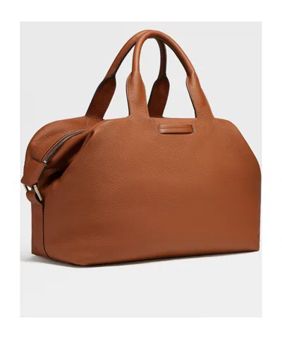 Zegna Sac De Voyage En Cuir De Cerf Foliage In Brown