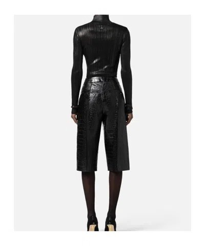 Elisabetta Franchi Metallic Fabric Turtleneck Sweater In Black