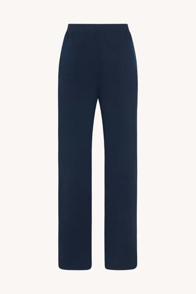 The Row Koriona Silk Trousers In Blue
