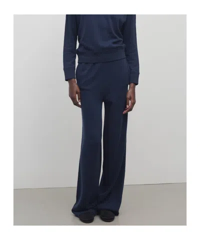 The Row Koriona Silk Trousers In Blue