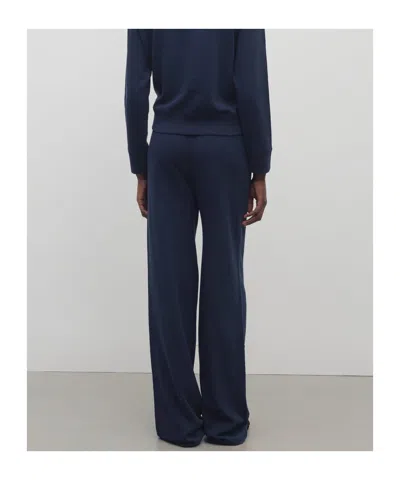 The Row Koriona Silk Trousers In Blue